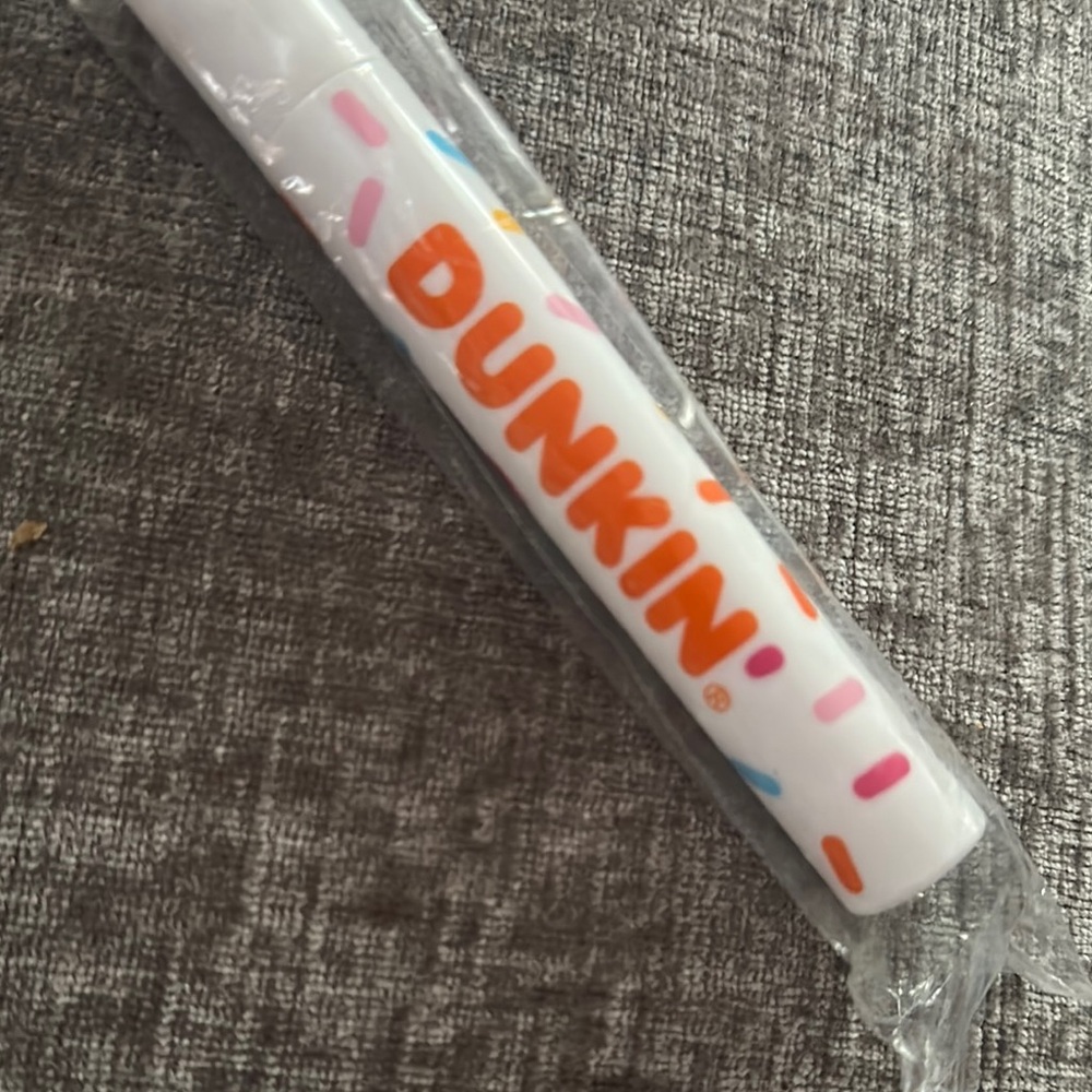 White and Orange Coffee Straw Dunkin' - Picture 2 of 8